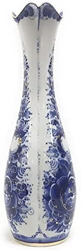 White & Blue Hand-Painted Porcelain Vase F1698