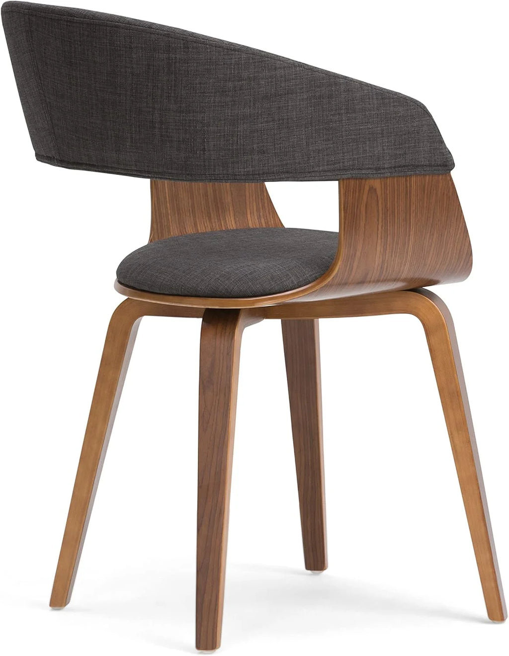 Charcoal Grey Linen Look Fabric Dining Chair R1711