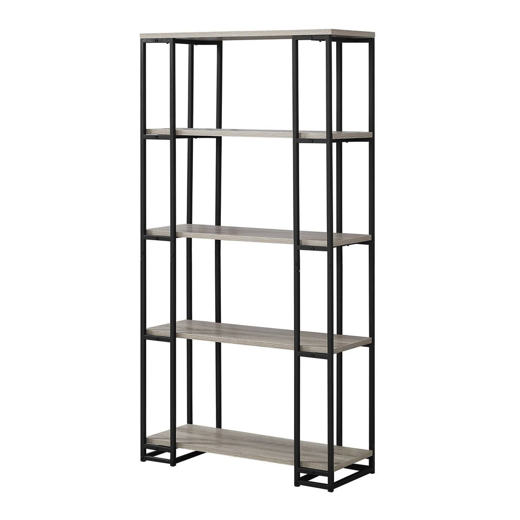 Cappuccino Silver MDF Metal Bookcase X7906