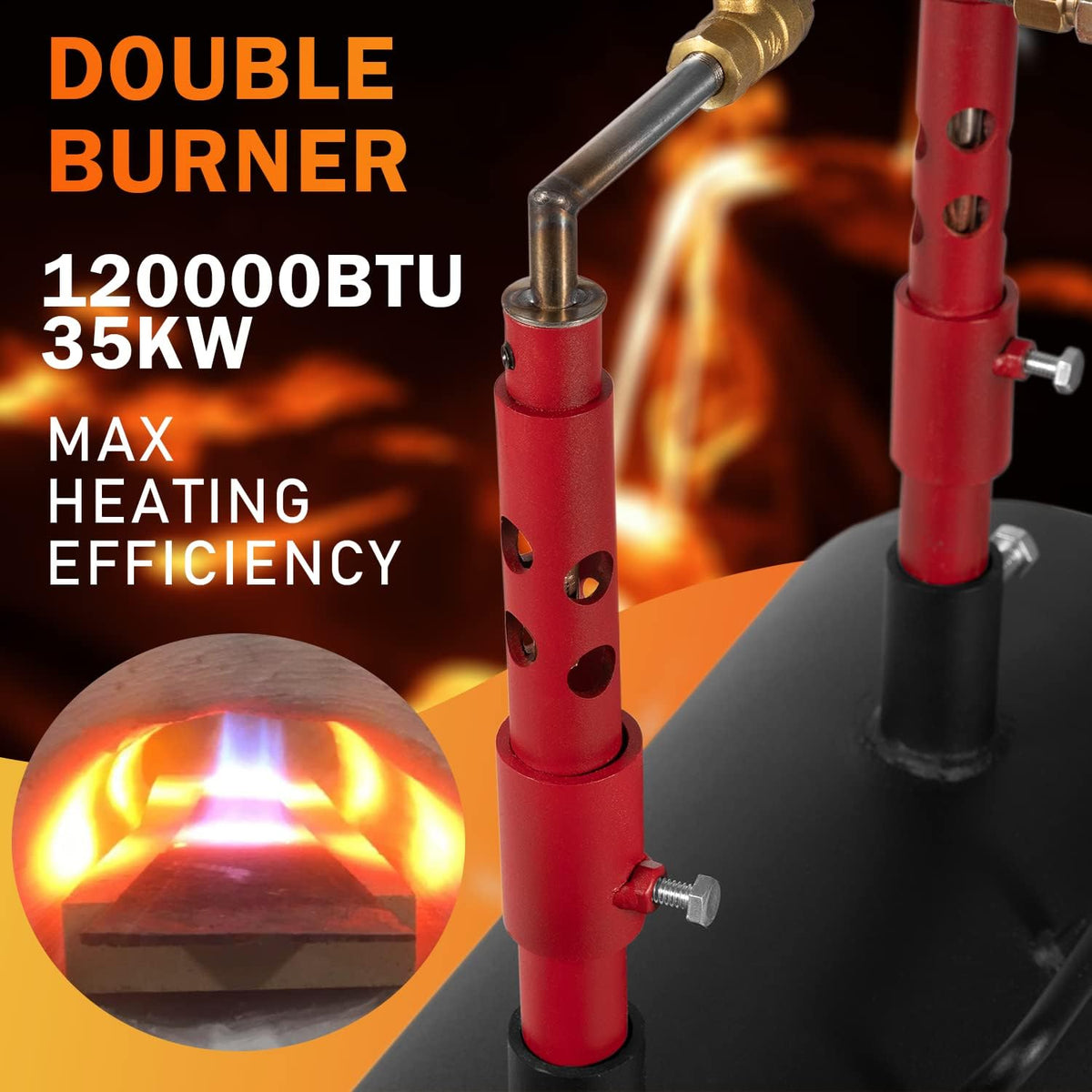 Double Burner Portable Propane Forge Large Capacity G616159