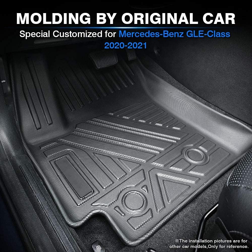 Custom Fit All Weather Rubber Floor Mats 2 Row Set Black C4726