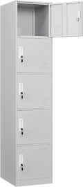 Five Tier 5 Door Light Gray Metal Locker G696198