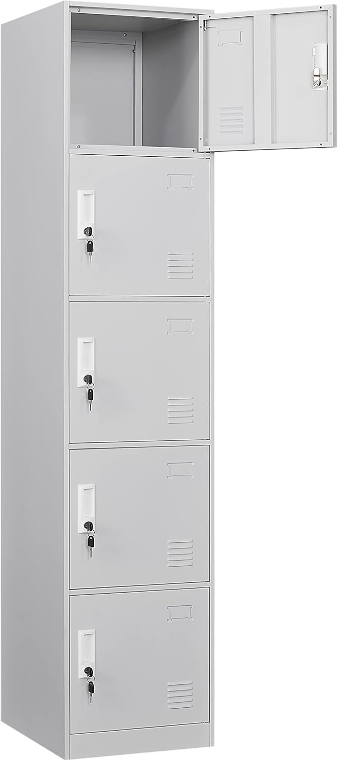 Five Tier 5 Door Light Gray Metal Locker G696198
