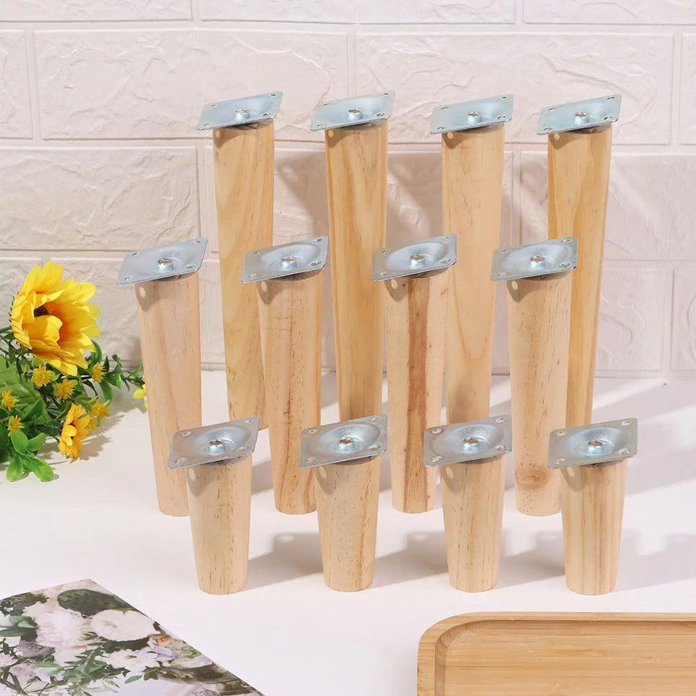 4Pcs Wooden Furniture Legs 15CM Straight Foot K805403