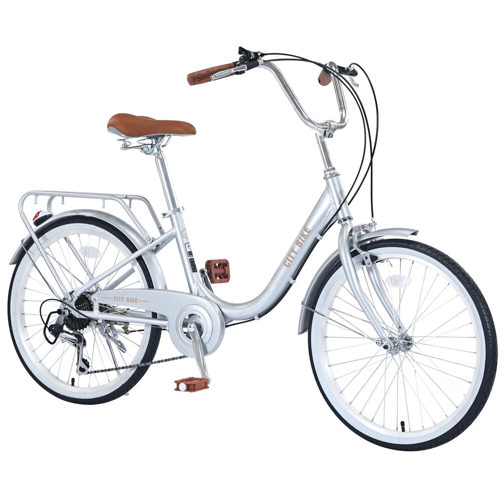 22 Aluminum Alloy 7 Speed Purple City Bike H136