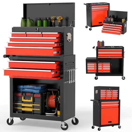 8 Drawer Rolling Metal Tool Chest with Wheels M5083