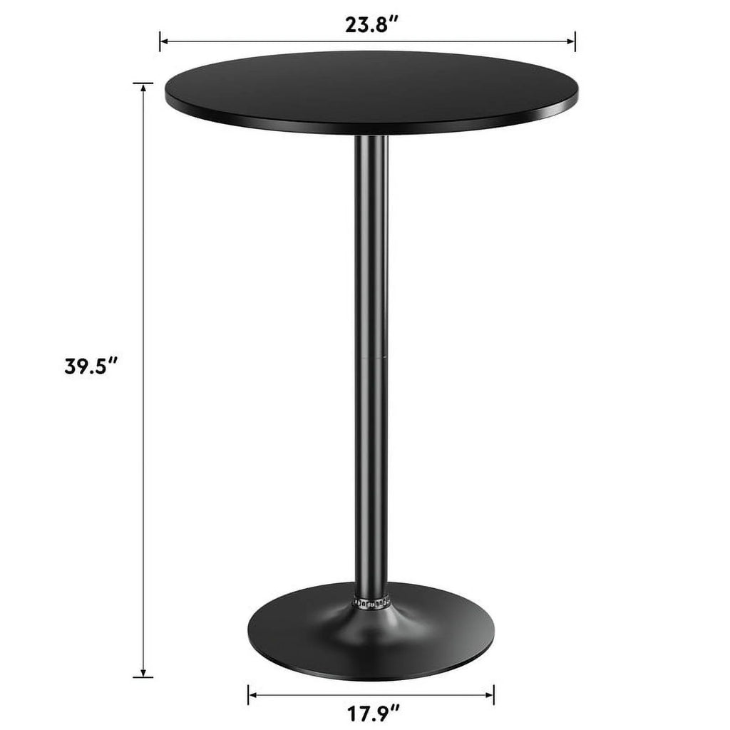 Round Bar Height Cocktail Table Metal Base MDF Top Black X56693