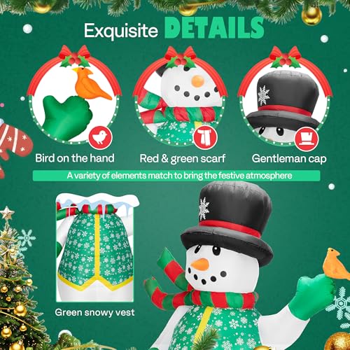 6FT Christmas Inflatable Snowman with Penguin P1723