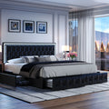 Queen LED Platform Bed Frame with 4 Storage Drawers L43419