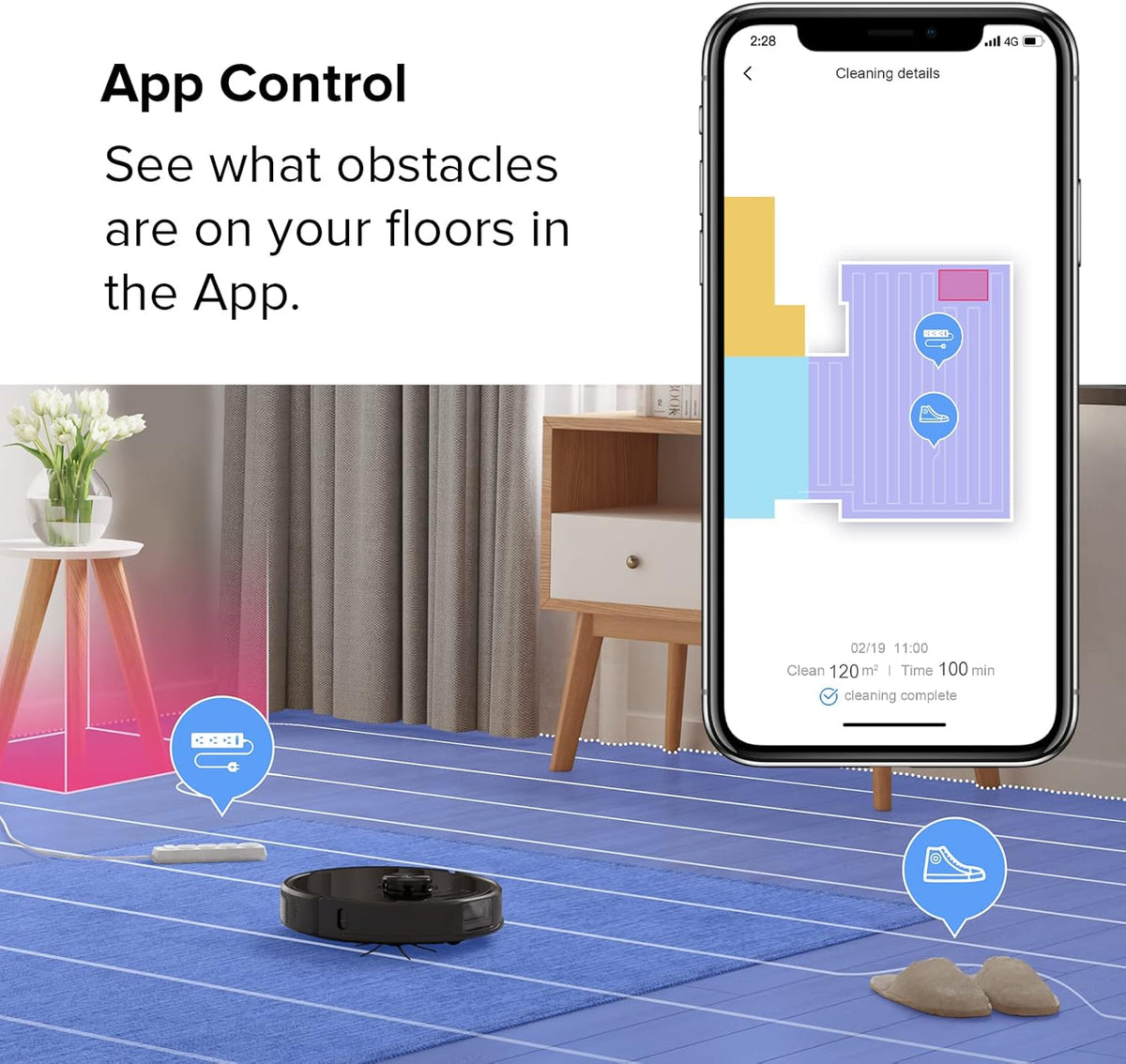Robot Vacuum and Mop with 2500Pa Suction P8061