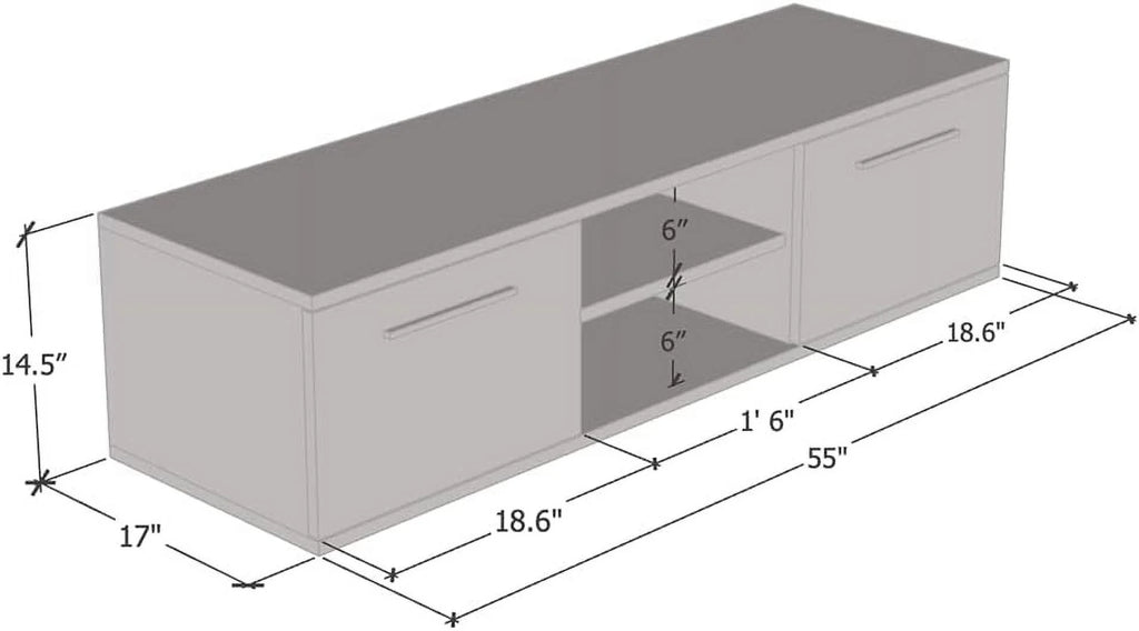 High Gloss TV Stand with Storage Cabinets E522249
