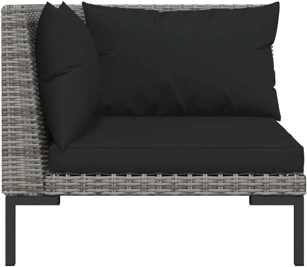 12 Piece Patio Lounge Set with Cushions Poly Rattan Dark Gray T2434