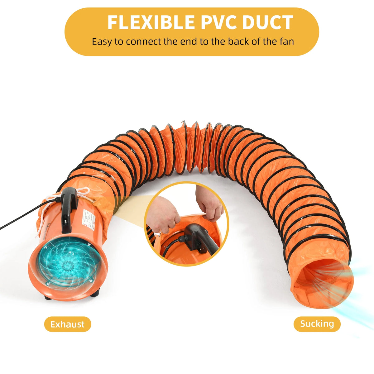 8" Utility Blower Extractor Fan with 16ft Duct Hose C820149