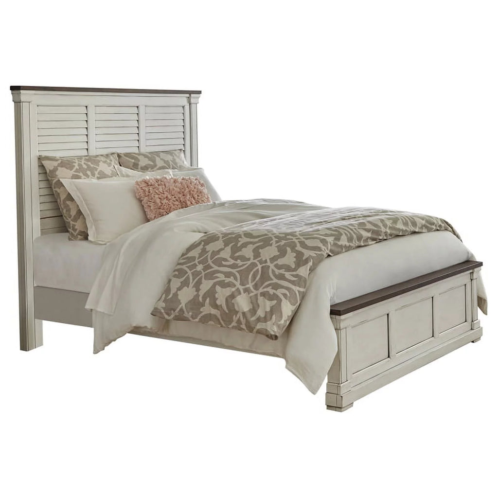5-Piece Wood Eastern King Panel Bedroom Set in White A34251