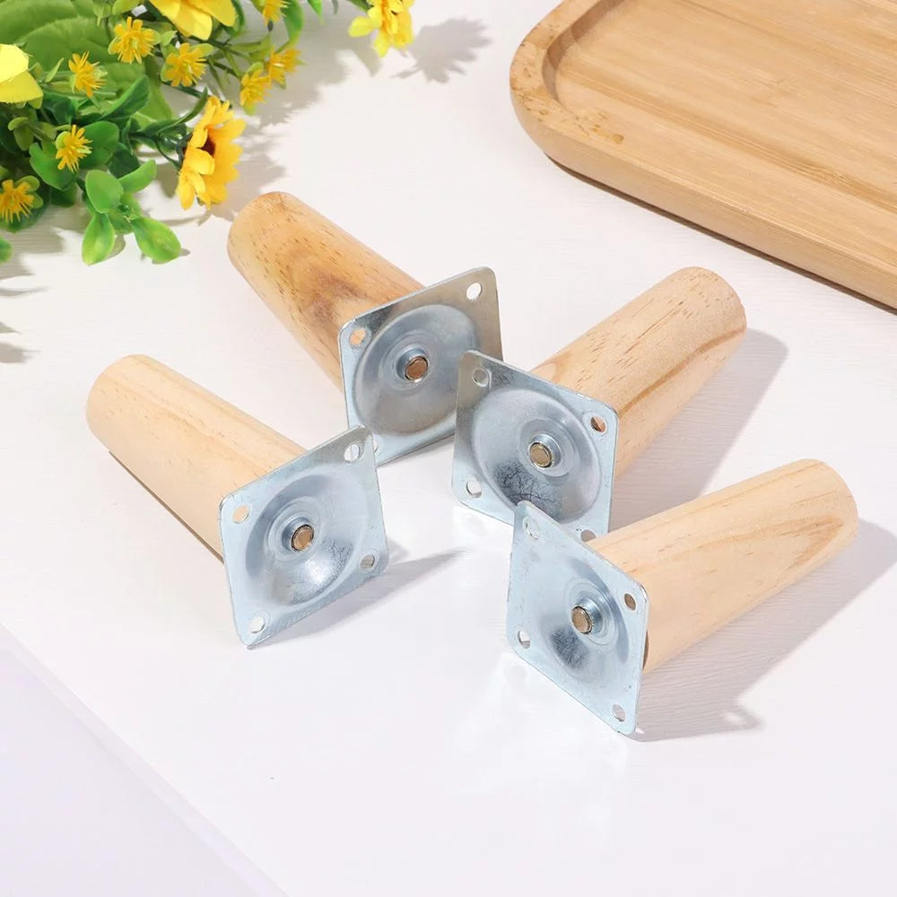 4Pcs Wooden Furniture Legs 15CM Straight Foot K805403