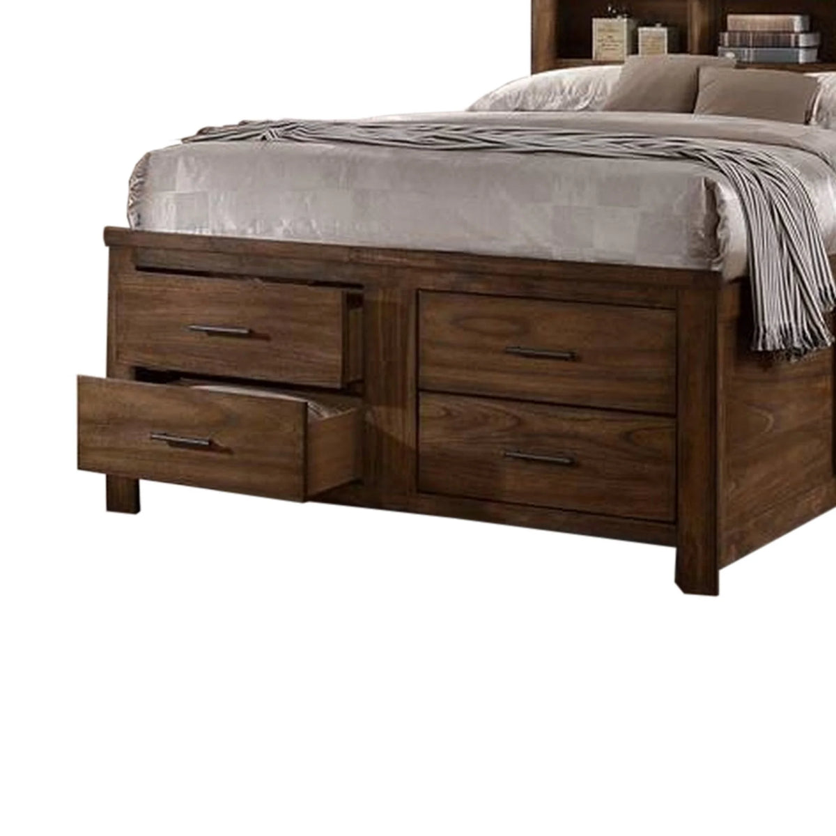 Wood King Size Bed with 6 Drawers Z2607