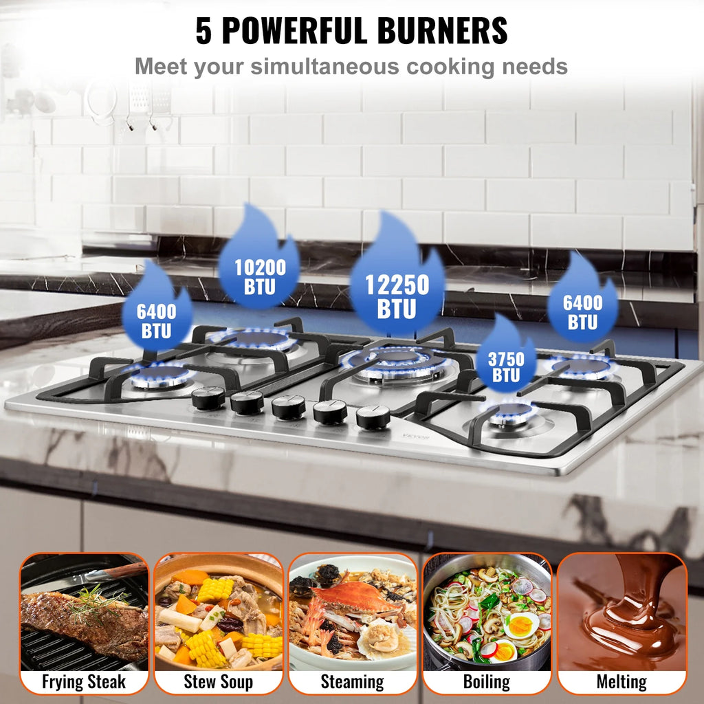 30 inch 5 Burners Built-in Gas Cooktop F968