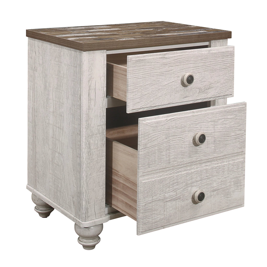 4pc Cal King Size Bed Nightstand Dresser Mirror Faux Wood Bedroom Furniture Set F71505