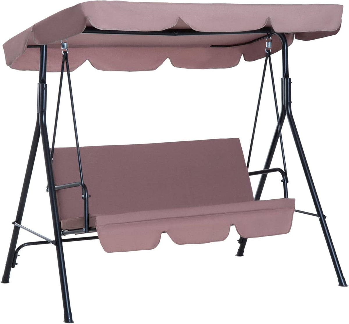 Grey 3-Person Porch Swing with Canopy R57580