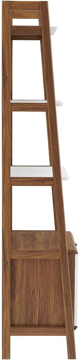 21 Inch Walnut White Bookshelf Display Case G374579