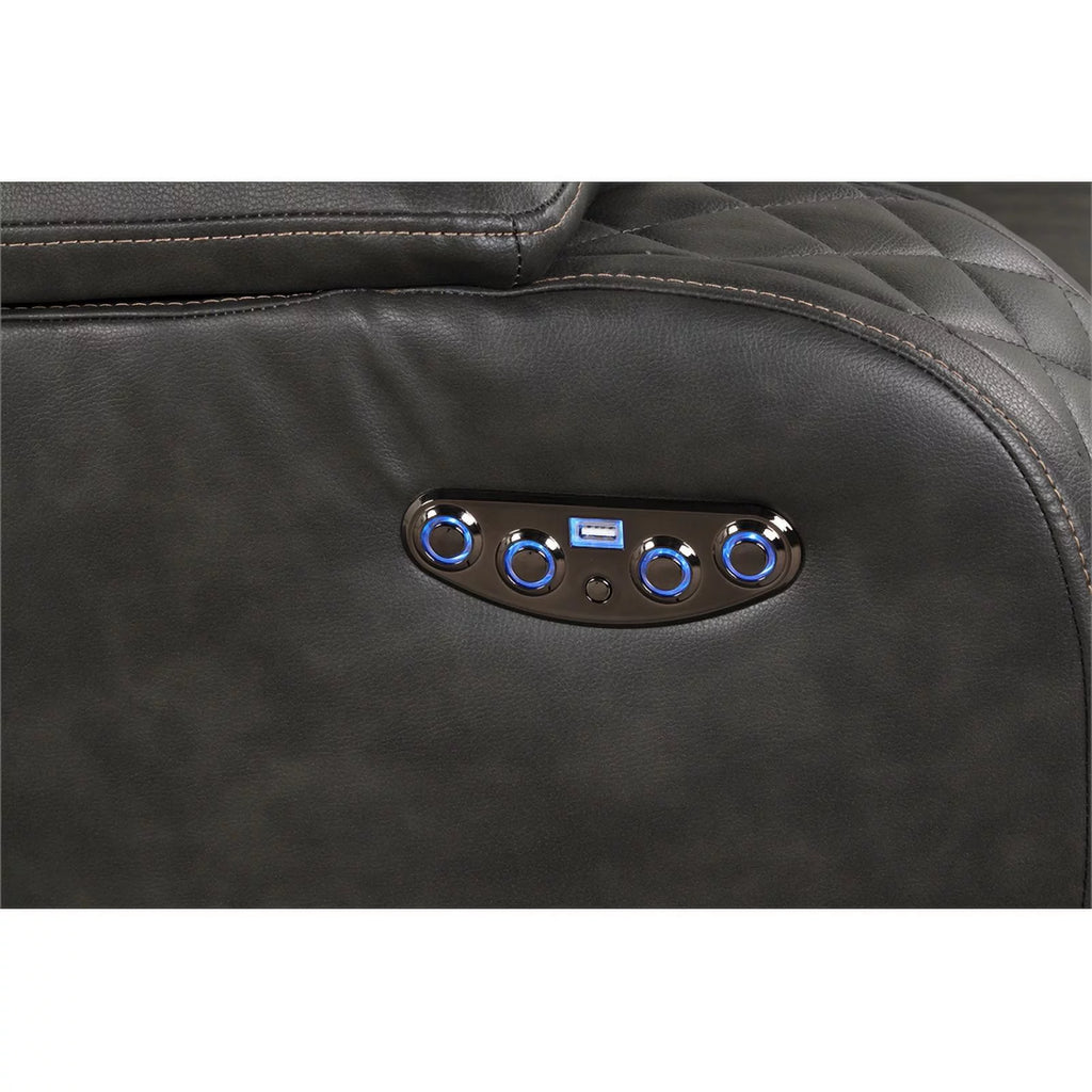 Gray Faux Leather Power Recliner N255077