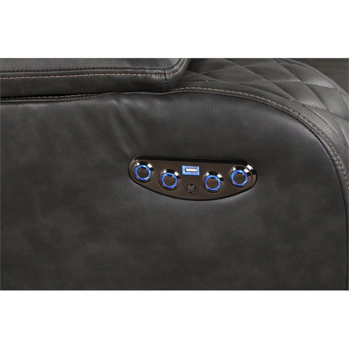 Gray Faux Leather Power Recliner N255077