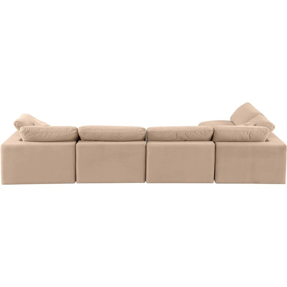 Beige Velvet Modular Sectional F20271