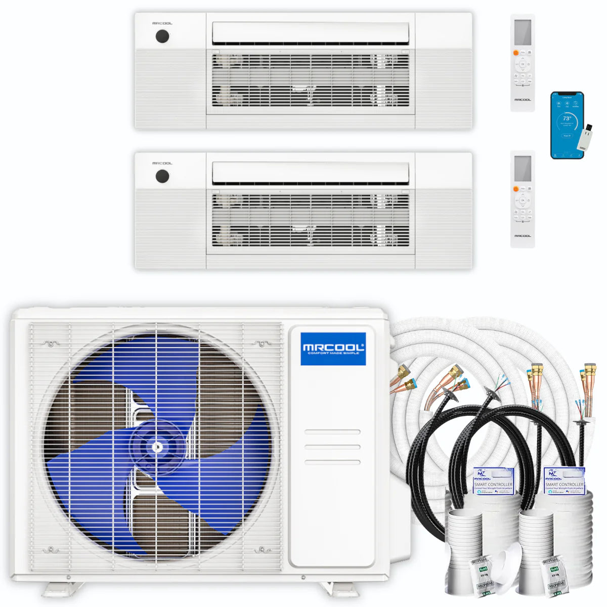 36,000 BTU 2 Zone Ceiling Cassette Ductless Air Conditioner and Heat Pump O120288