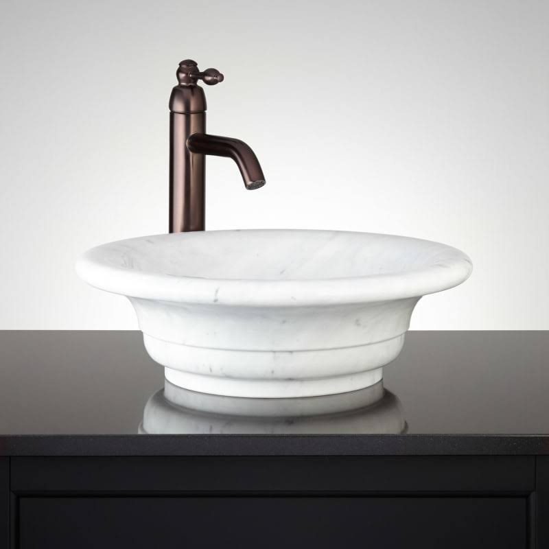 17x22 Carrara Marble Vessel Bathroom Sink P128