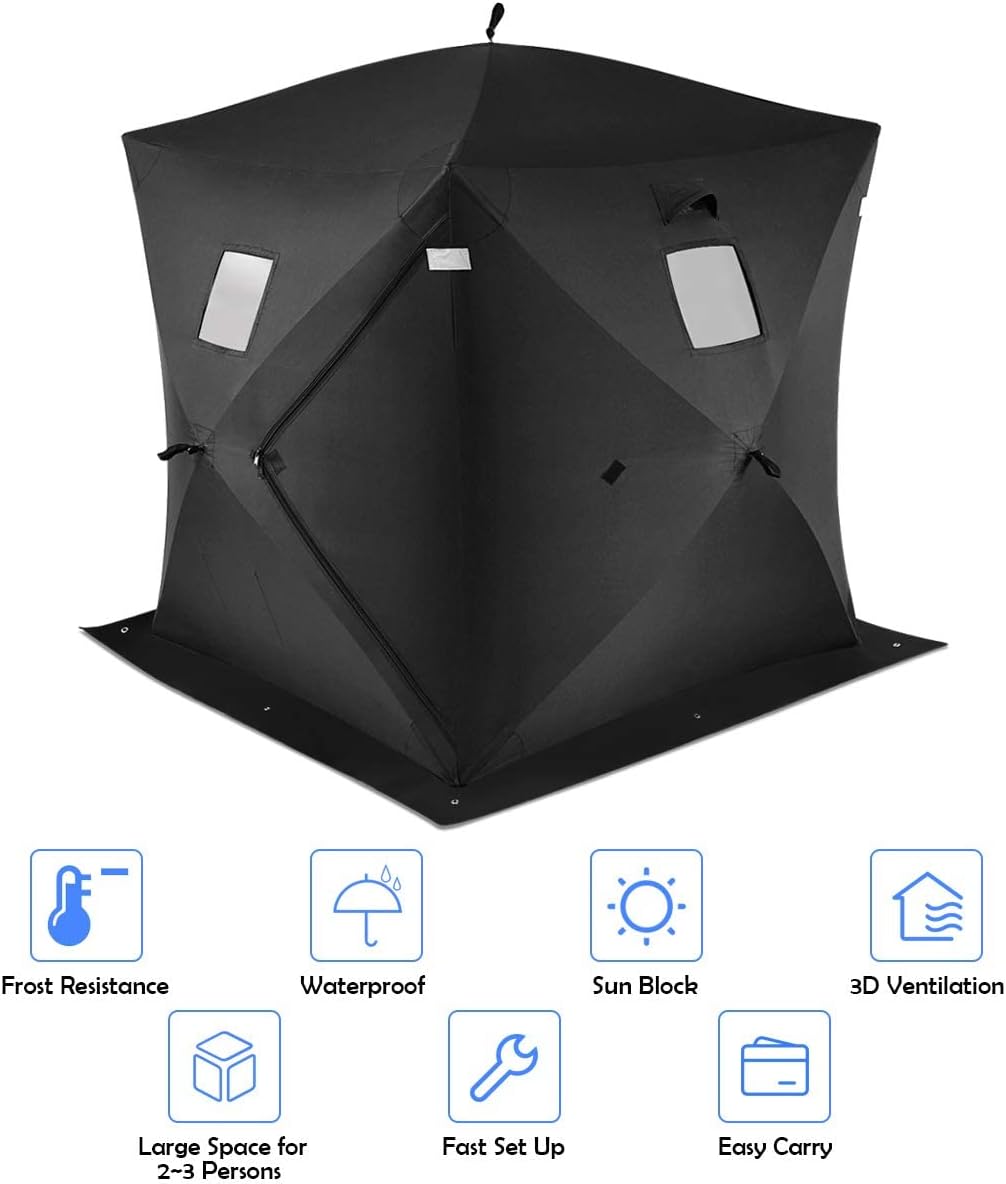 2-3 Person Pop-up Ice Fishing Shelter with Carrier Bag C8131