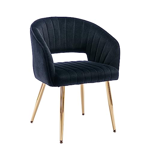 Velvet Upholstered Swivel Desk Chair with Gold Base E8008