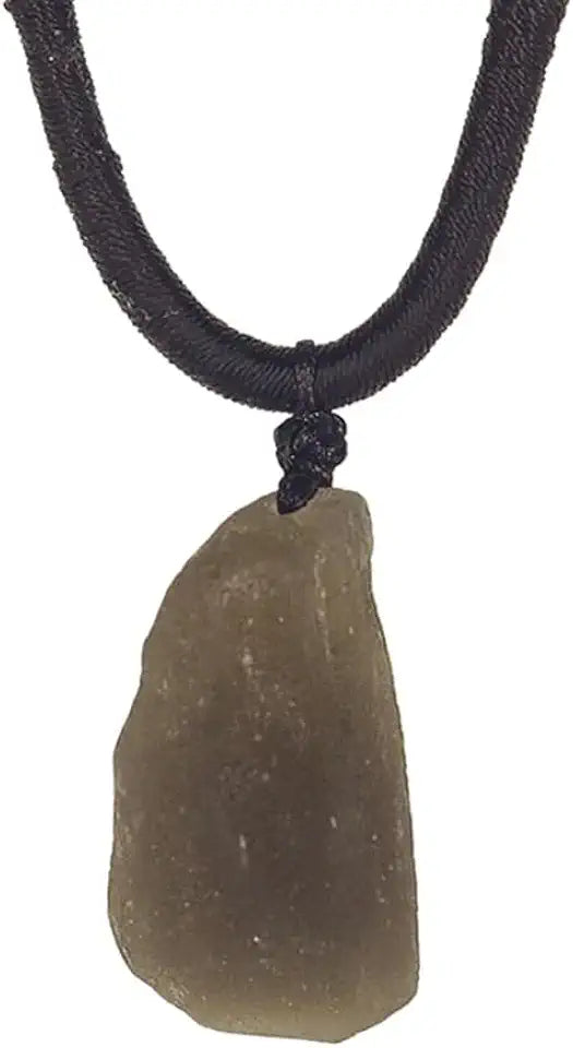 Raw Solitaire Tektite Meteorite Stone Necklace F27997