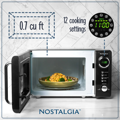 0.7 Cubic Foot 700-Watt Black Countertop Microwave Oven B7132