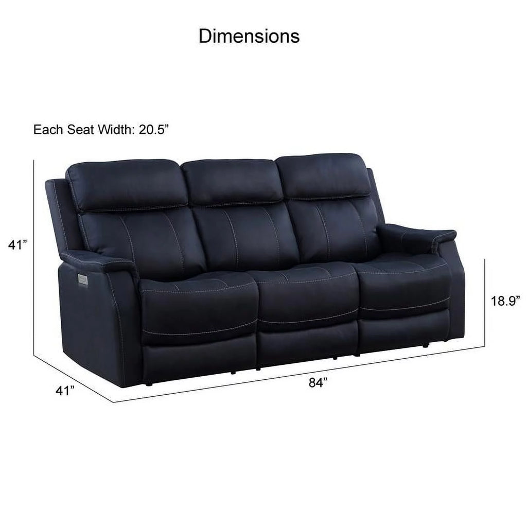 White Faux Leather Dual Power Reclining Sofa R6221