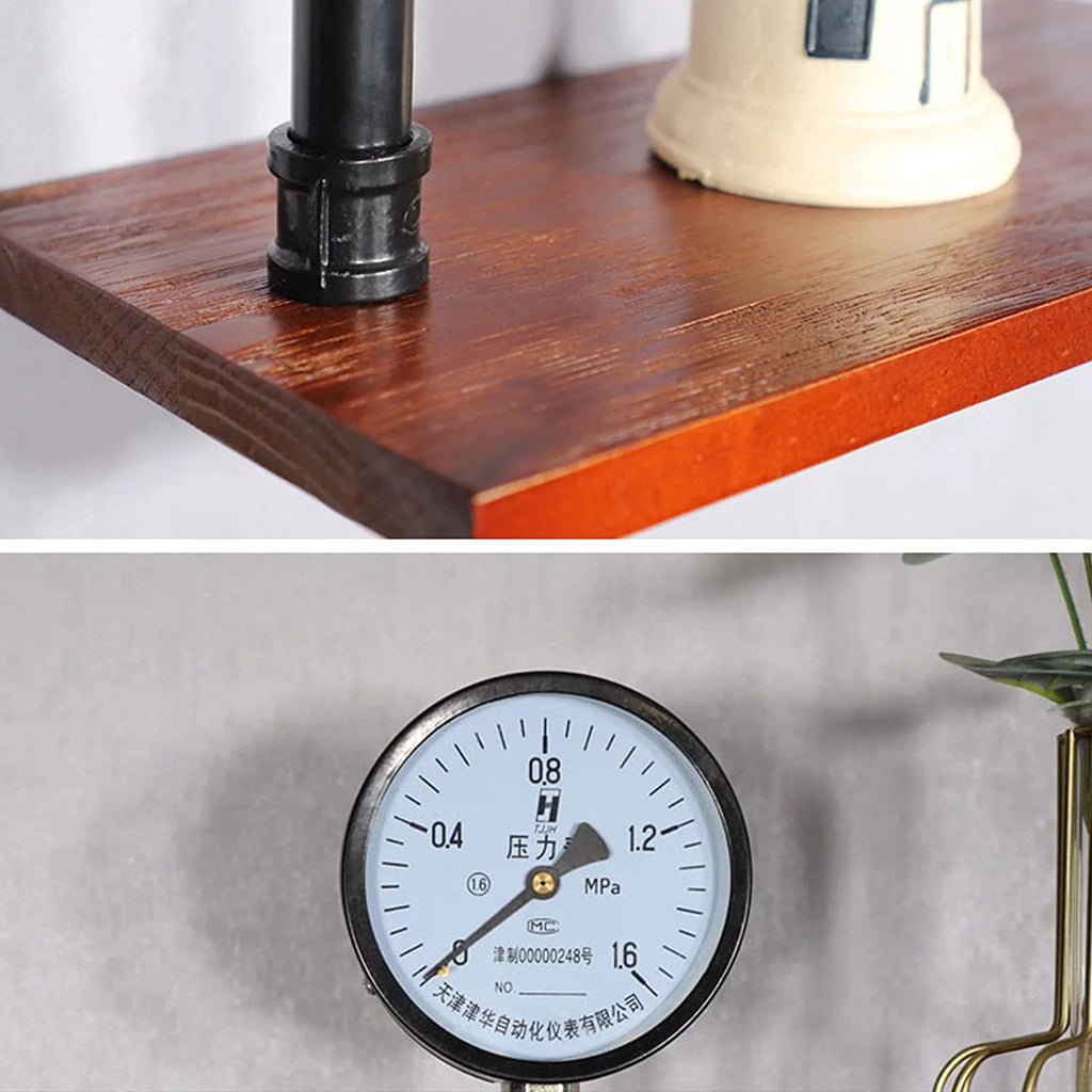 Industrial Pipe Wall-Mounted Wood Shelving Z810036