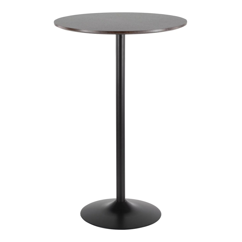 Adjustable Dining to Bar Table in Black Metal and Espresso V988
