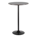 Adjustable Dining to Bar Table in Black Metal and Espresso V988