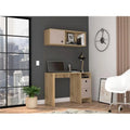 Light Oak & Taupe Office Desk Set S78384