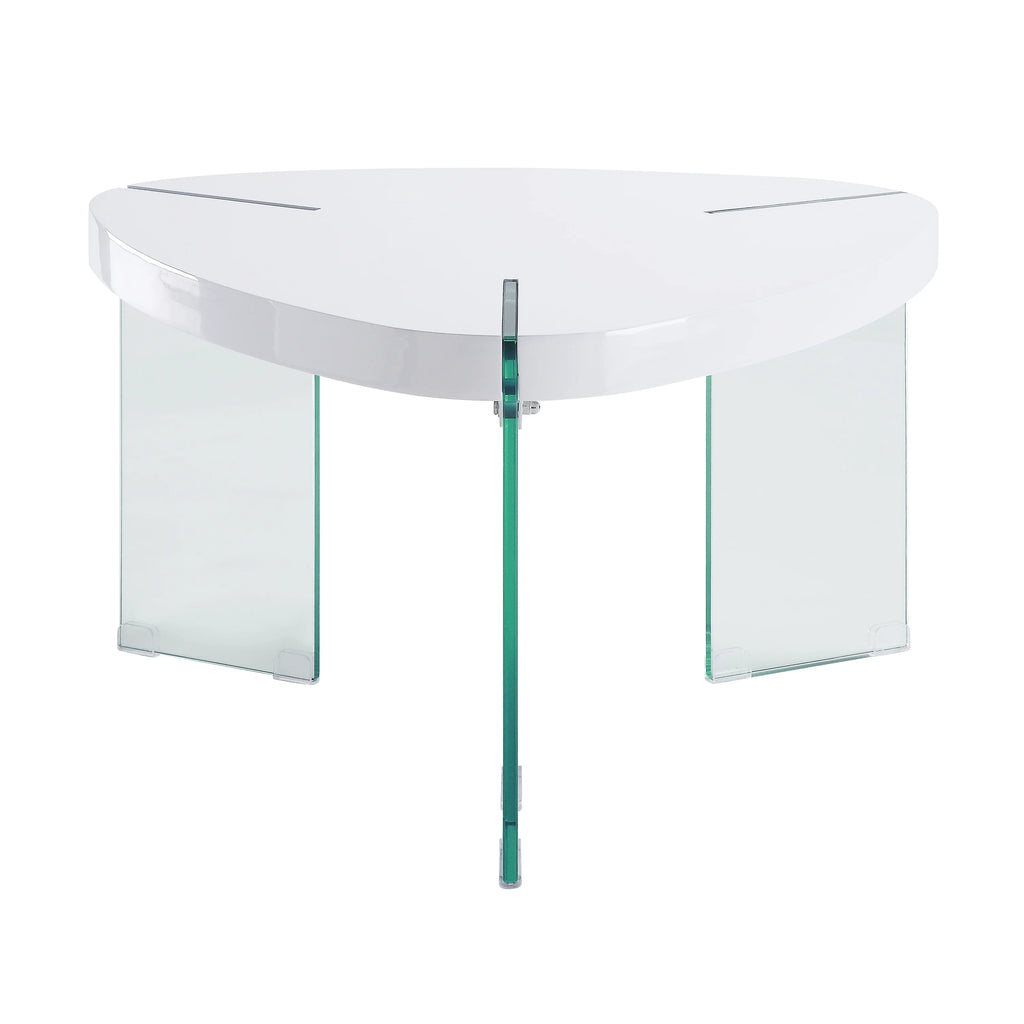White High Gloss & Clear Glass Coffee Table L493770