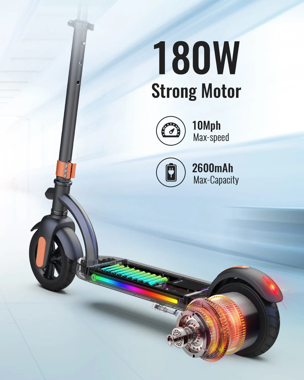 Kids Electric Scooter with 180 Motor & LED Display, Adjustable Speed and Height, 10 Mph C4554