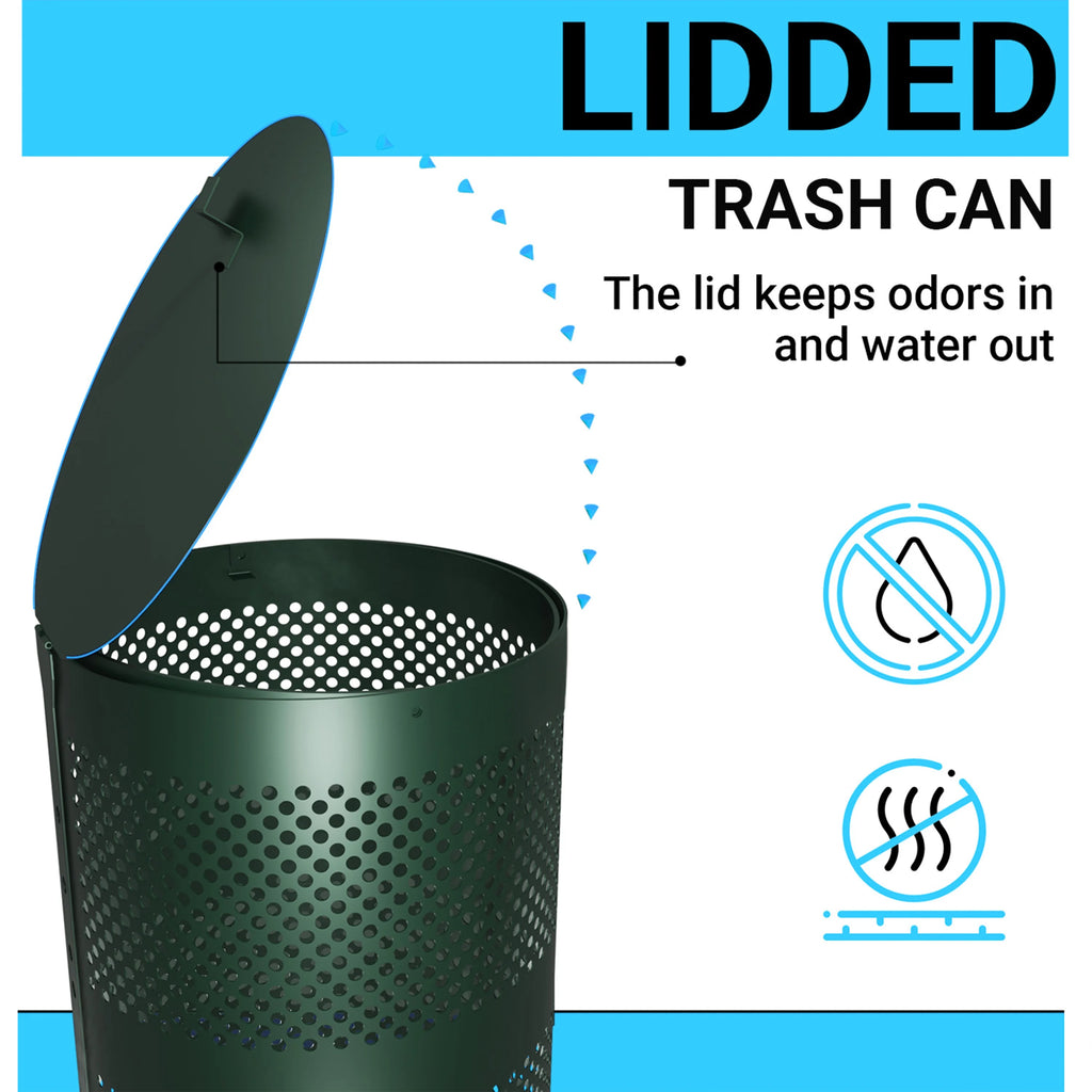 11.5 Gallon Stainless Steel Outdoor Trash Can with Lid C71839