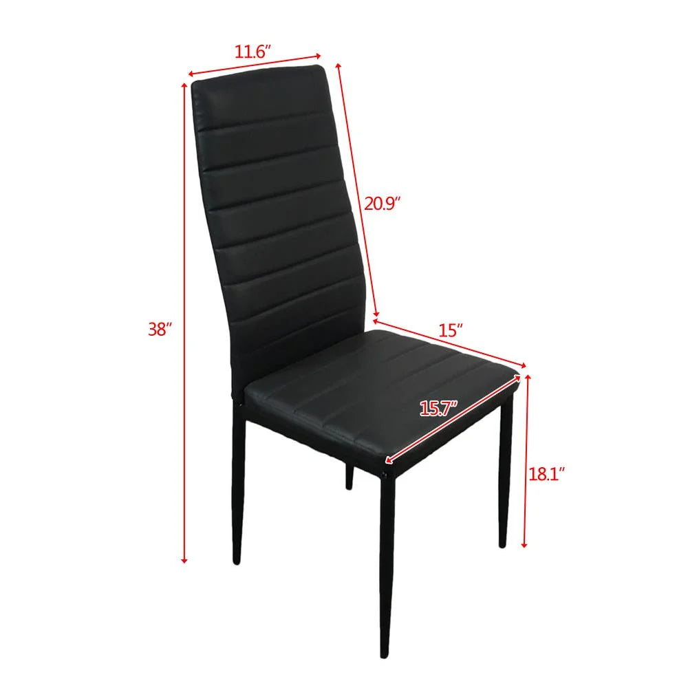Set of 4 Black PU Leather Dining Side Chair G6163