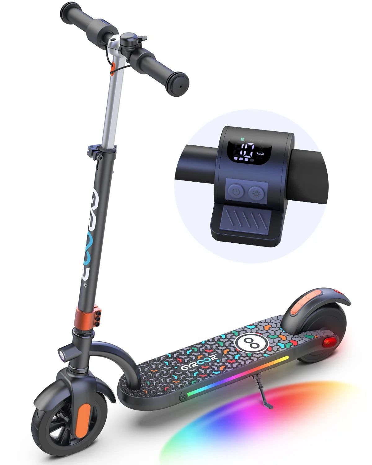 Kids Electric Scooter with 180 Motor & LED Display, Adjustable Speed and Height, 10 Mph C4554