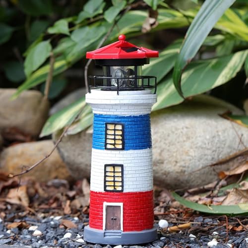 11" Rotating LED Solar Lighthouse A369959
