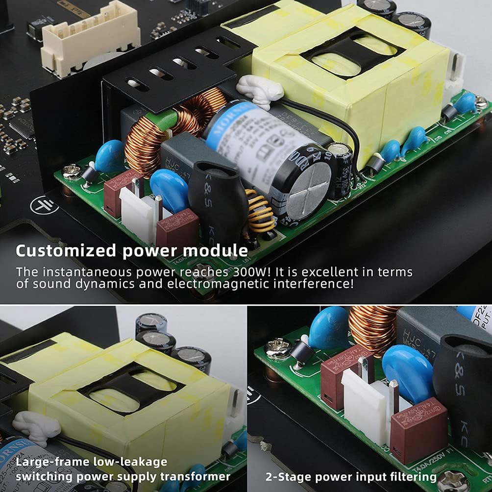 Digital Power Amplifier Bluetooth 5.0 2 Channel HiFi Desktop Amp with Remote Control Y153