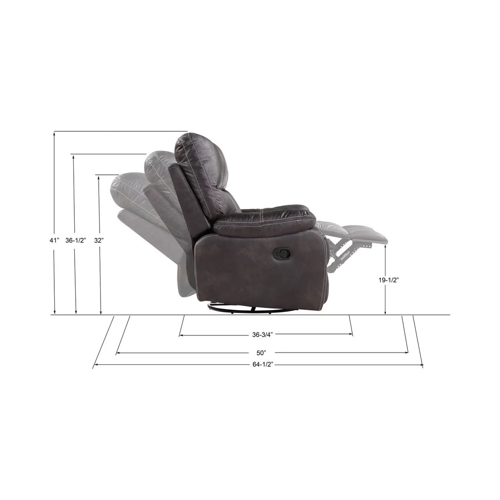 Dark Gray Swivel Reclining Glider L7065