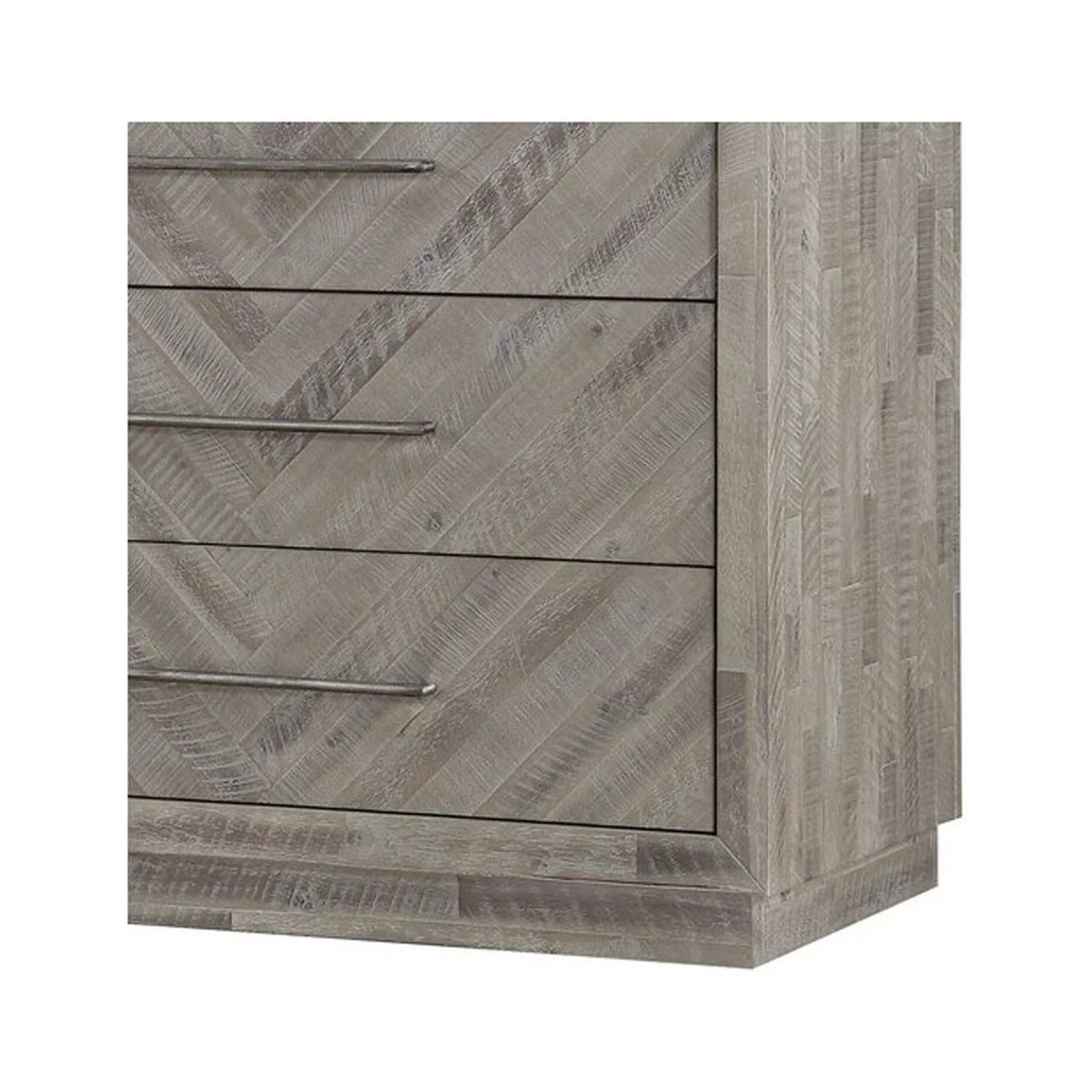 5 Drawer Chest with Herringbone Pattern and Bar Handles E523