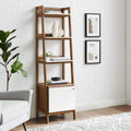 21 Inch Walnut White Bookshelf Display Case G374579