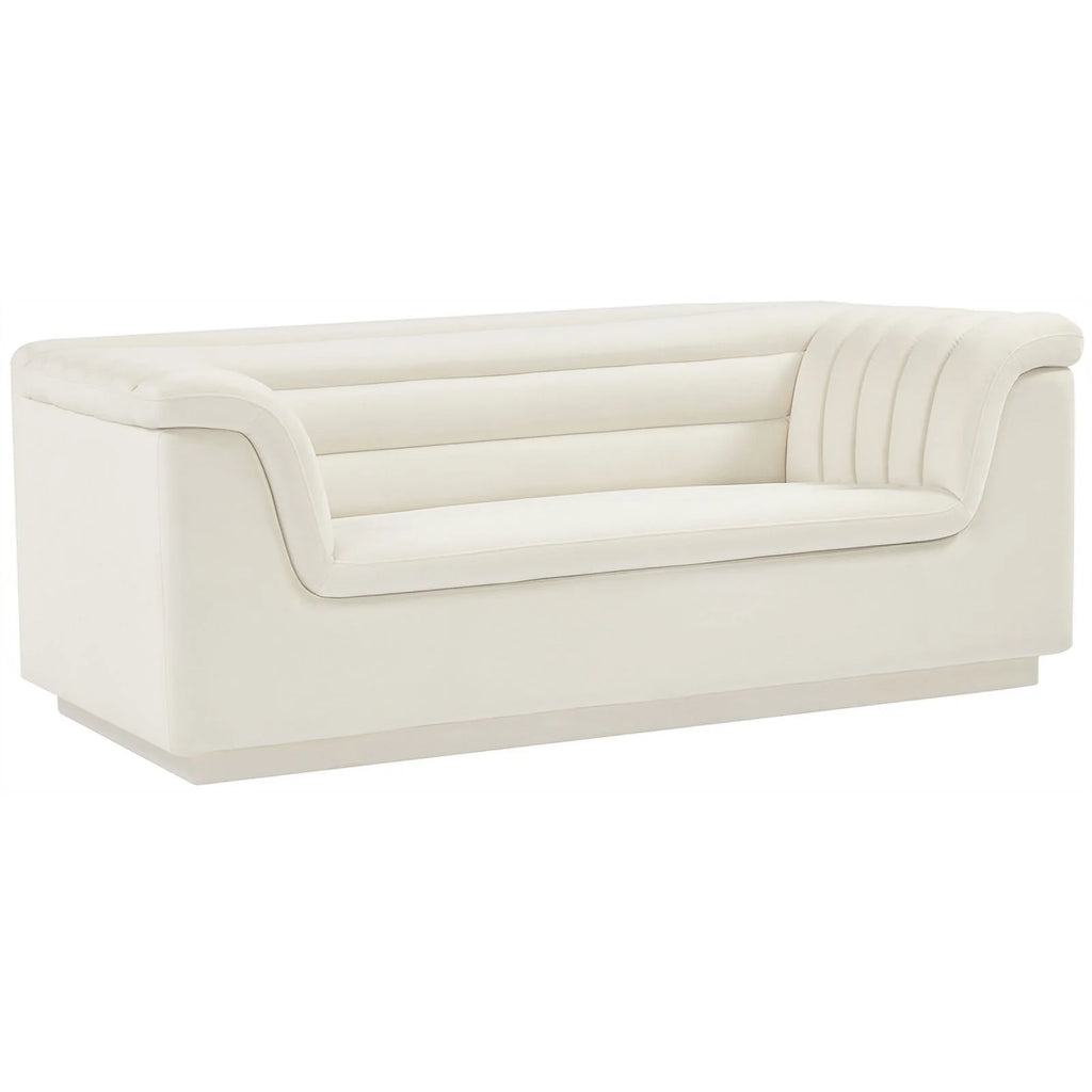 Cream Velvet Loveseat S906
