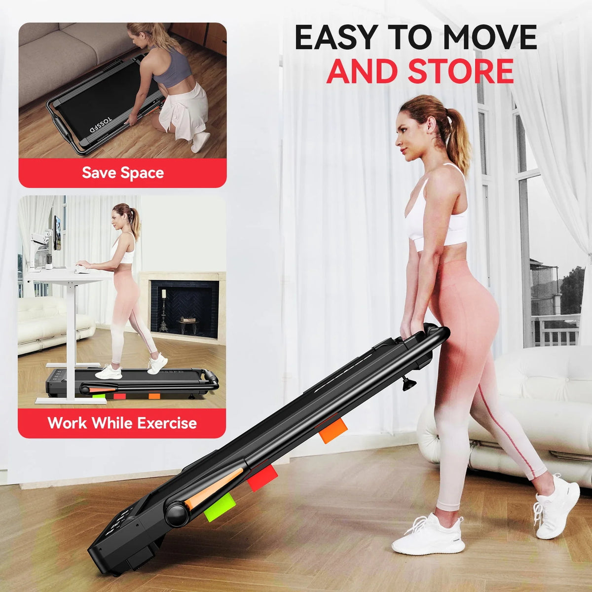 2 in 1 Folding Treadmill Walking Pad R39761